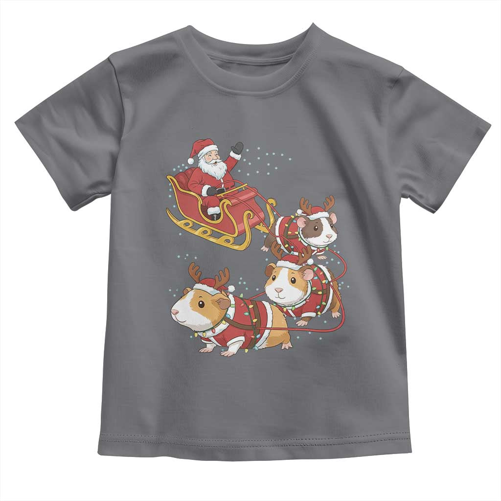 Funny Christmas Guinea Pig Lover Gift Toddler T Shirt Santa Pig Sleigh Crew - Wonder Print Shop