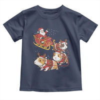 Funny Christmas Guinea Pig Lover Gift Toddler T Shirt Santa Pig Sleigh Crew - Wonder Print Shop