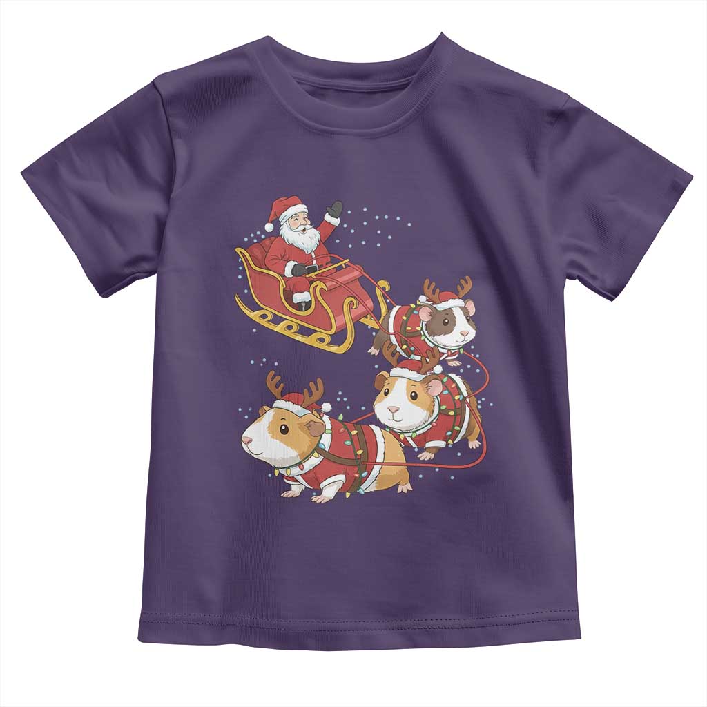Funny Christmas Guinea Pig Lover Gift Toddler T Shirt Santa Pig Sleigh Crew - Wonder Print Shop