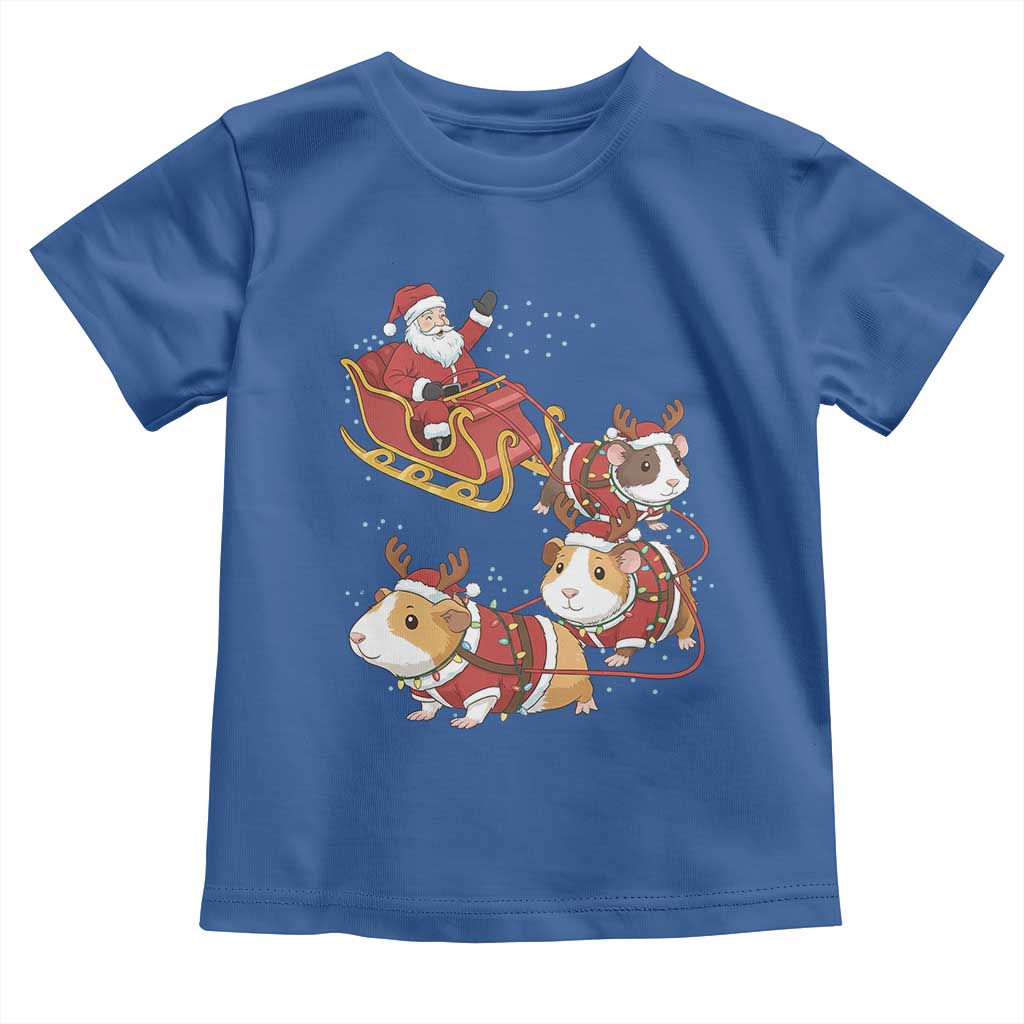 Funny Christmas Guinea Pig Lover Gift Toddler T Shirt Santa Pig Sleigh Crew - Wonder Print Shop