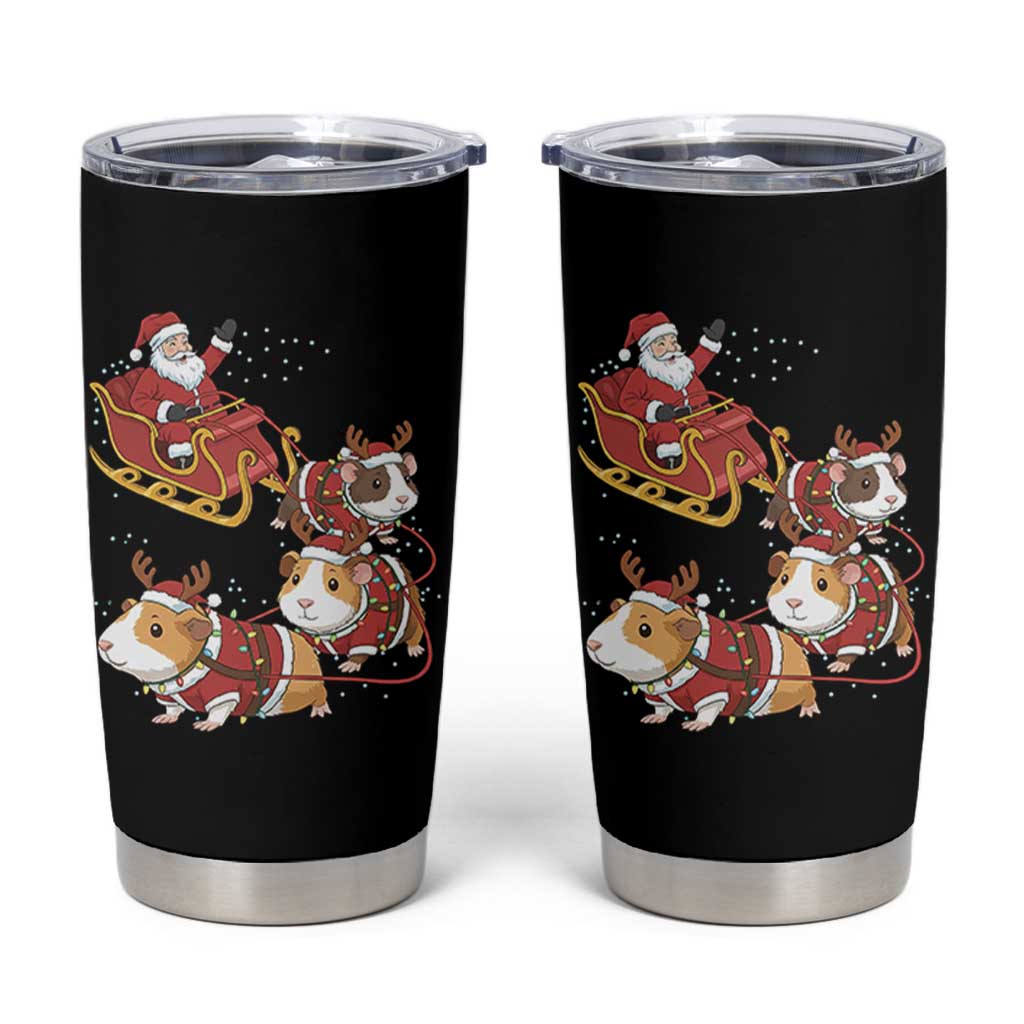 Funny Christmas Guinea Pig Lover Gift Tumbler Cup Santa Pig Sleigh Crew - Wonder Print Shop