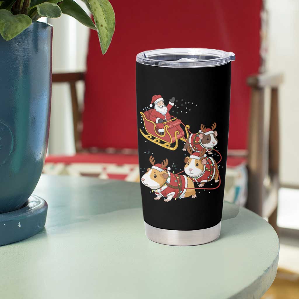 Funny Christmas Guinea Pig Lover Gift Tumbler Cup Santa Pig Sleigh Crew - Wonder Print Shop