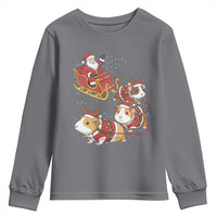 Funny Christmas Guinea Pig Lover Gift Youth Sweatshirt Santa Pig Sleigh Crew - Wonder Print Shop