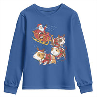 Funny Christmas Guinea Pig Lover Gift Youth Sweatshirt Santa Pig Sleigh Crew - Wonder Print Shop