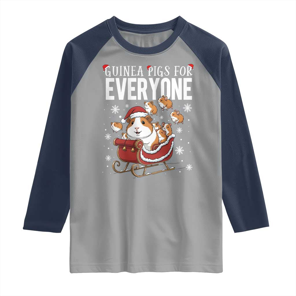 Christmas Guinea Pigs For Everyone Raglan Shirt Funny Cavy Lover Gift - Wonder Print Shop