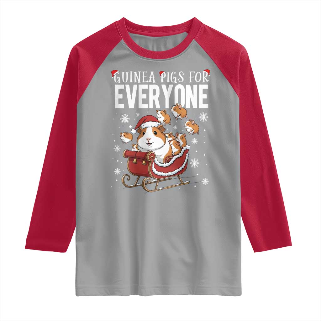 Christmas Guinea Pigs For Everyone Raglan Shirt Funny Cavy Lover Gift - Wonder Print Shop