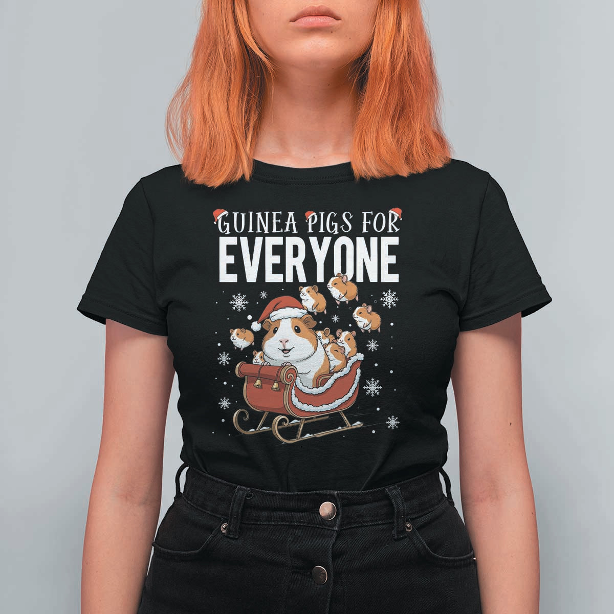 Christmas Guinea Pigs For Everyone T Shirt For Women Funny Cavy Lover Gift - Wonder Print Shop