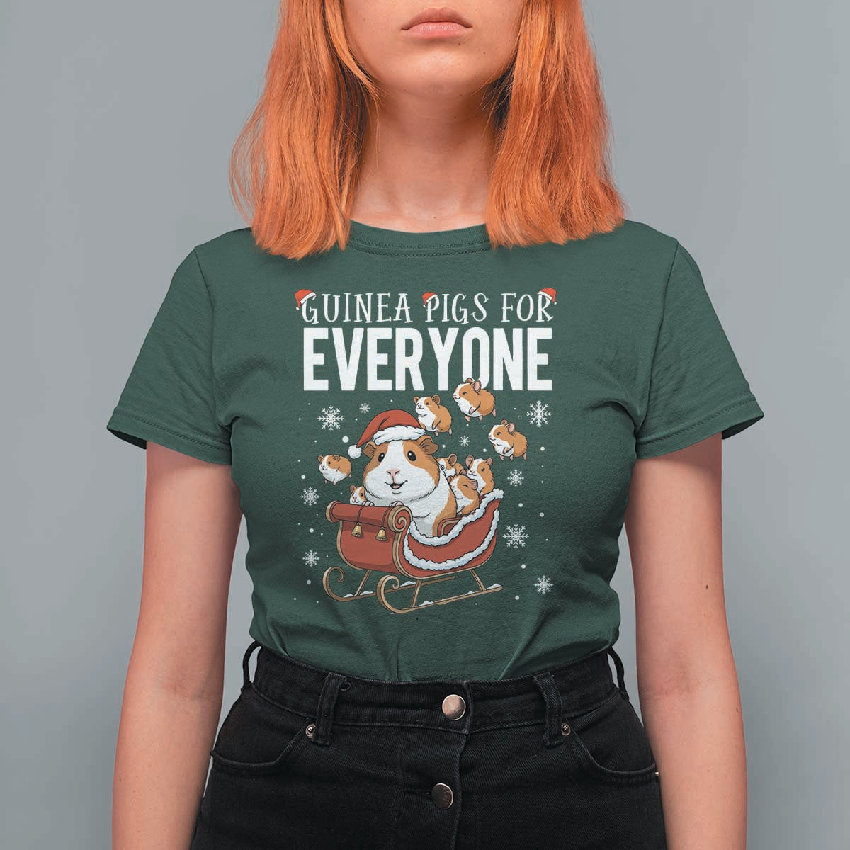 Christmas Guinea Pigs For Everyone T Shirt For Women Funny Cavy Lover Gift - Wonder Print Shop