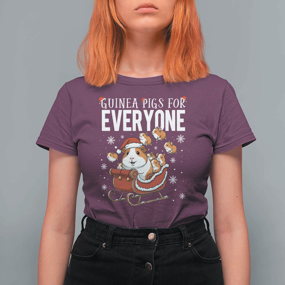 Christmas Guinea Pigs For Everyone T Shirt For Women Funny Cavy Lover Gift - Wonder Print Shop