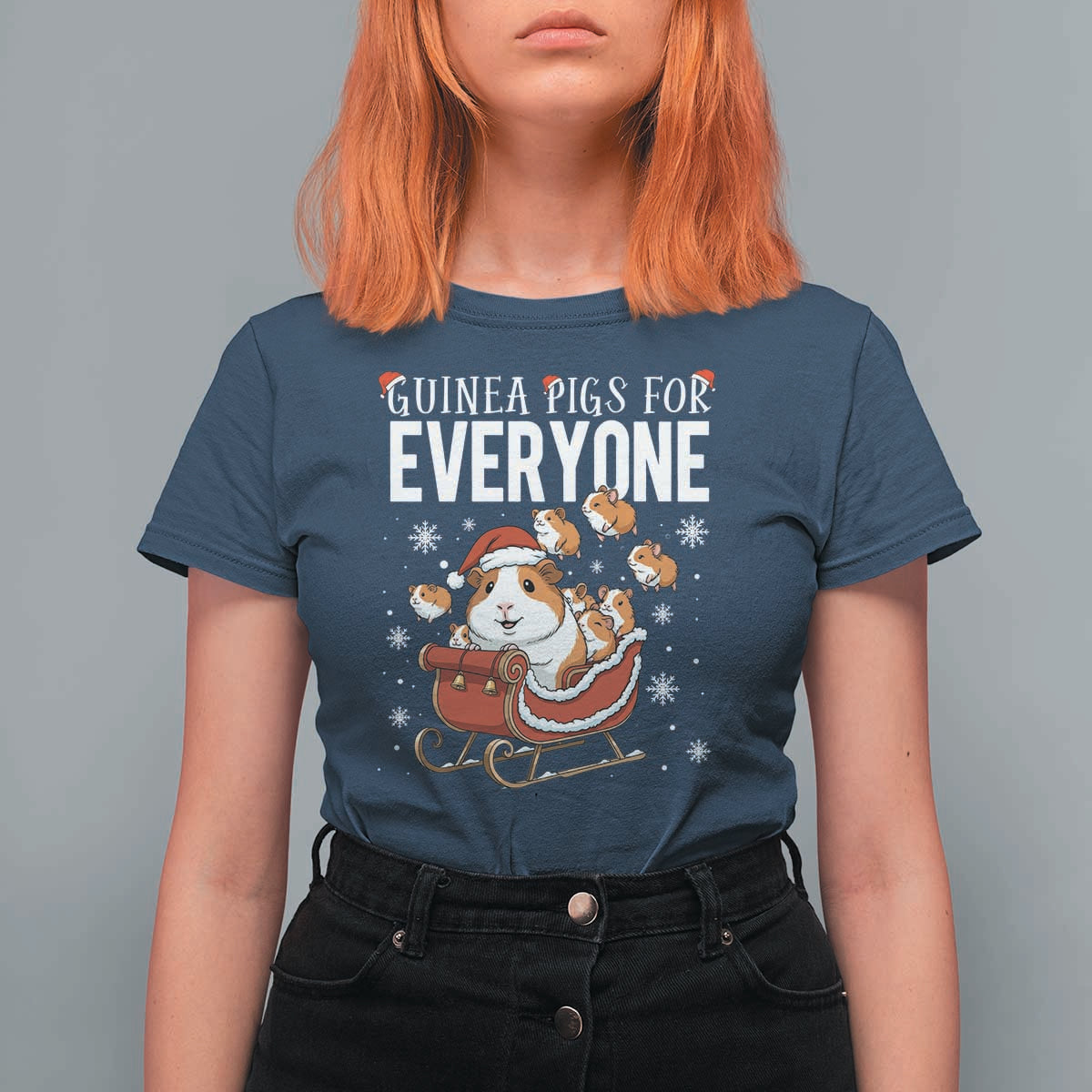 Christmas Guinea Pigs For Everyone T Shirt For Women Funny Cavy Lover Gift - Wonder Print Shop
