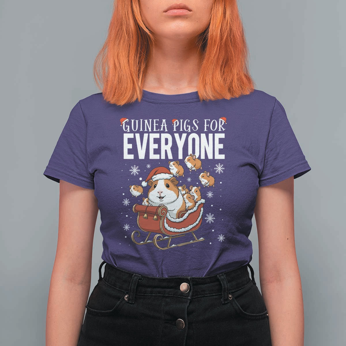Christmas Guinea Pigs For Everyone T Shirt For Women Funny Cavy Lover Gift - Wonder Print Shop
