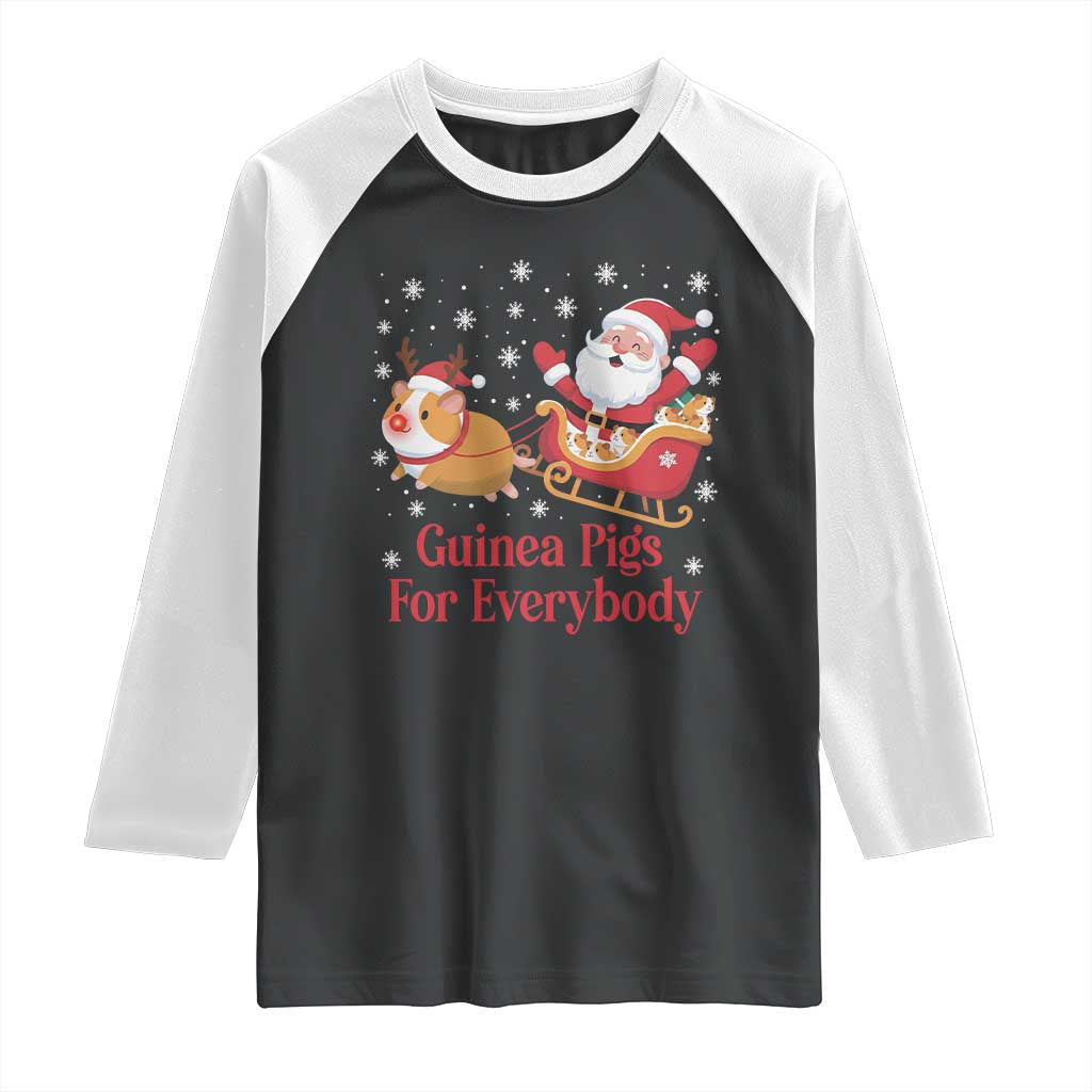 Guinea Pigs For Everybody Raglan Shirt Funny Xmas Gift - Wonder Print Shop