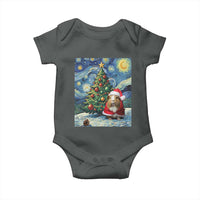 Santa Guinea Pig Starry Night Inspired Baby Onesie Funny Christmas Gift - Wonder Print Shop