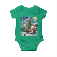 Santa Guinea Pig Starry Night Inspired Baby Onesie Funny Christmas Gift - Wonder Print Shop