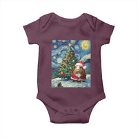 Santa Guinea Pig Starry Night Inspired Baby Onesie Funny Christmas Gift - Wonder Print Shop