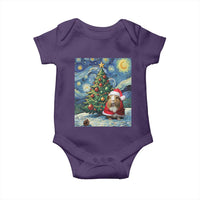 Santa Guinea Pig Starry Night Inspired Baby Onesie Funny Christmas Gift - Wonder Print Shop
