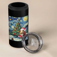 Santa Guinea Pig Starry Night Inspired 4 in 1 Can Cooler Tumbler Funny Christmas Gift - Wonder Print Shop