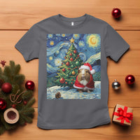 Santa Guinea Pig Starry Night Inspired T Shirt Funny Christmas Gift - Wonder Print Shop