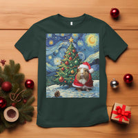 Santa Guinea Pig Starry Night Inspired T Shirt Funny Christmas Gift - Wonder Print Shop
