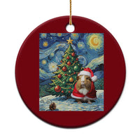 Santa Guinea Pig Starry Night Inspired Ceramic Ornament Funny Christmas Gift - Wonder Print Shop