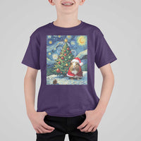 Santa Guinea Pig Starry Night Inspired T Shirt For Kid Funny Christmas Gift - Wonder Print Shop