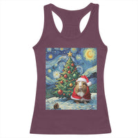 Santa Guinea Pig Starry Night Inspired Racerback Tank Top Funny Christmas Gift - Wonder Print Shop