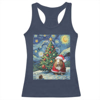 Santa Guinea Pig Starry Night Inspired Racerback Tank Top Funny Christmas Gift - Wonder Print Shop