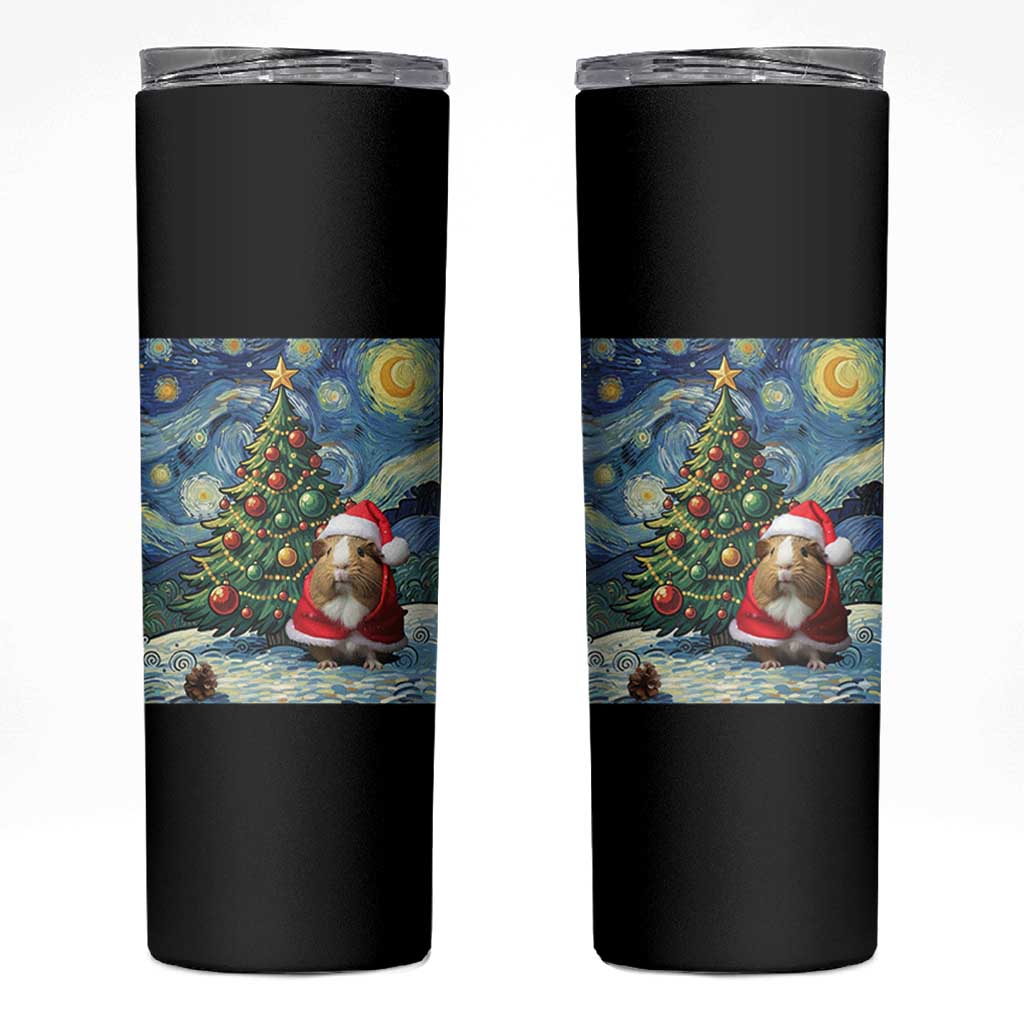 Santa Guinea Pig Starry Night Inspired Skinny Tumbler Funny Christmas Gift - Wonder Print Shop