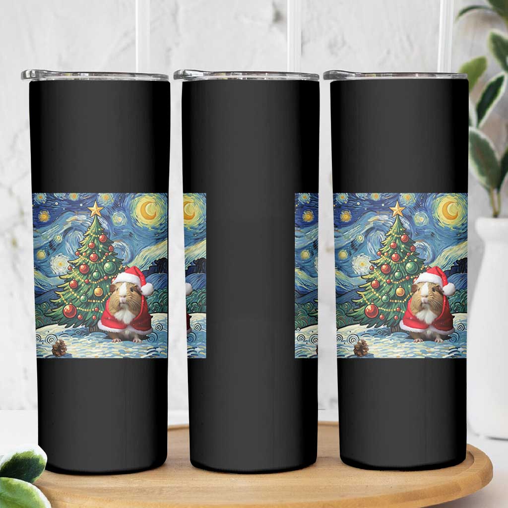 Santa Guinea Pig Starry Night Inspired Skinny Tumbler Funny Christmas Gift - Wonder Print Shop
