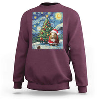 Santa Guinea Pig Starry Night Inspired Sweatshirt Funny Christmas Gift - Wonder Print Shop