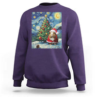 Santa Guinea Pig Starry Night Inspired Sweatshirt Funny Christmas Gift - Wonder Print Shop