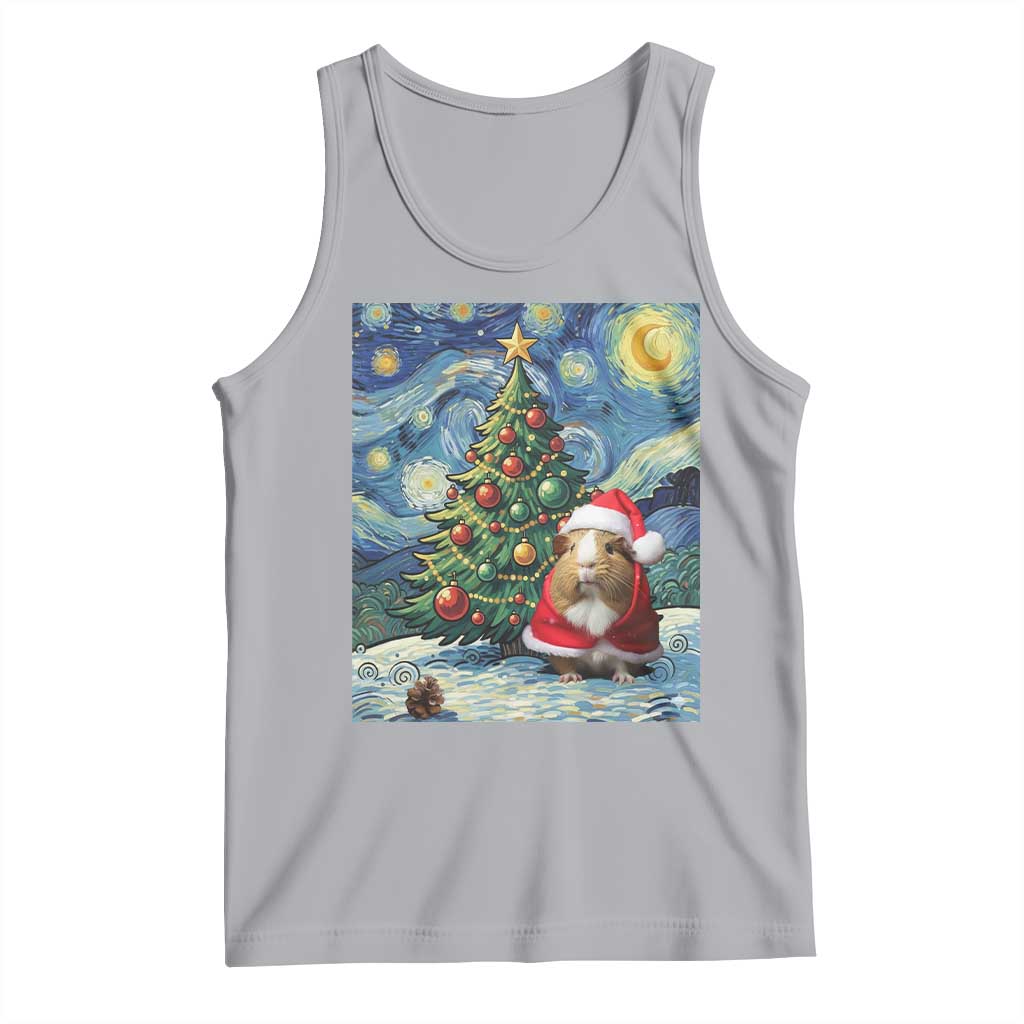 Santa Guinea Pig Starry Night Inspired Tank Top Funny Christmas Gift - Wonder Print Shop
