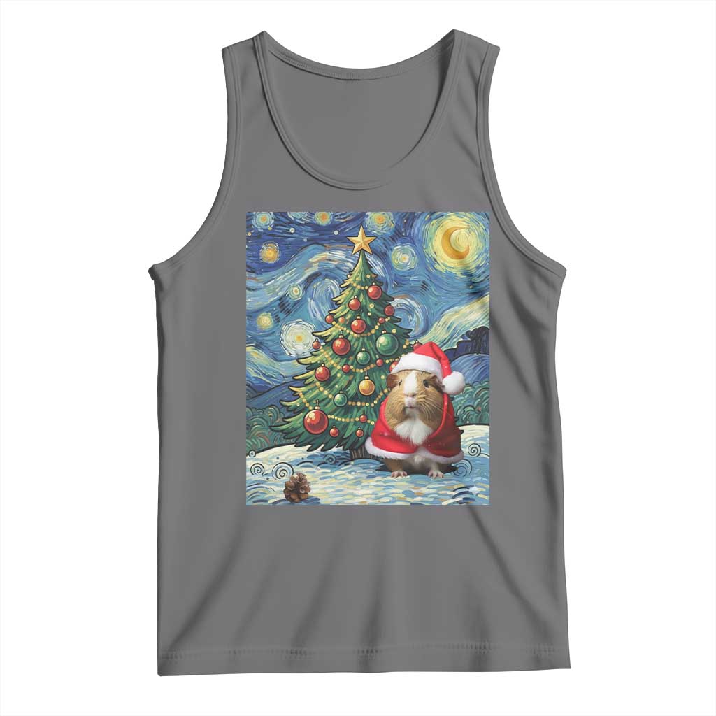 Santa Guinea Pig Starry Night Inspired Tank Top Funny Christmas Gift - Wonder Print Shop