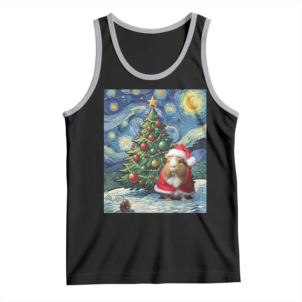 Santa Guinea Pig Starry Night Inspired Tank Top Funny Christmas Gift - Wonder Print Shop