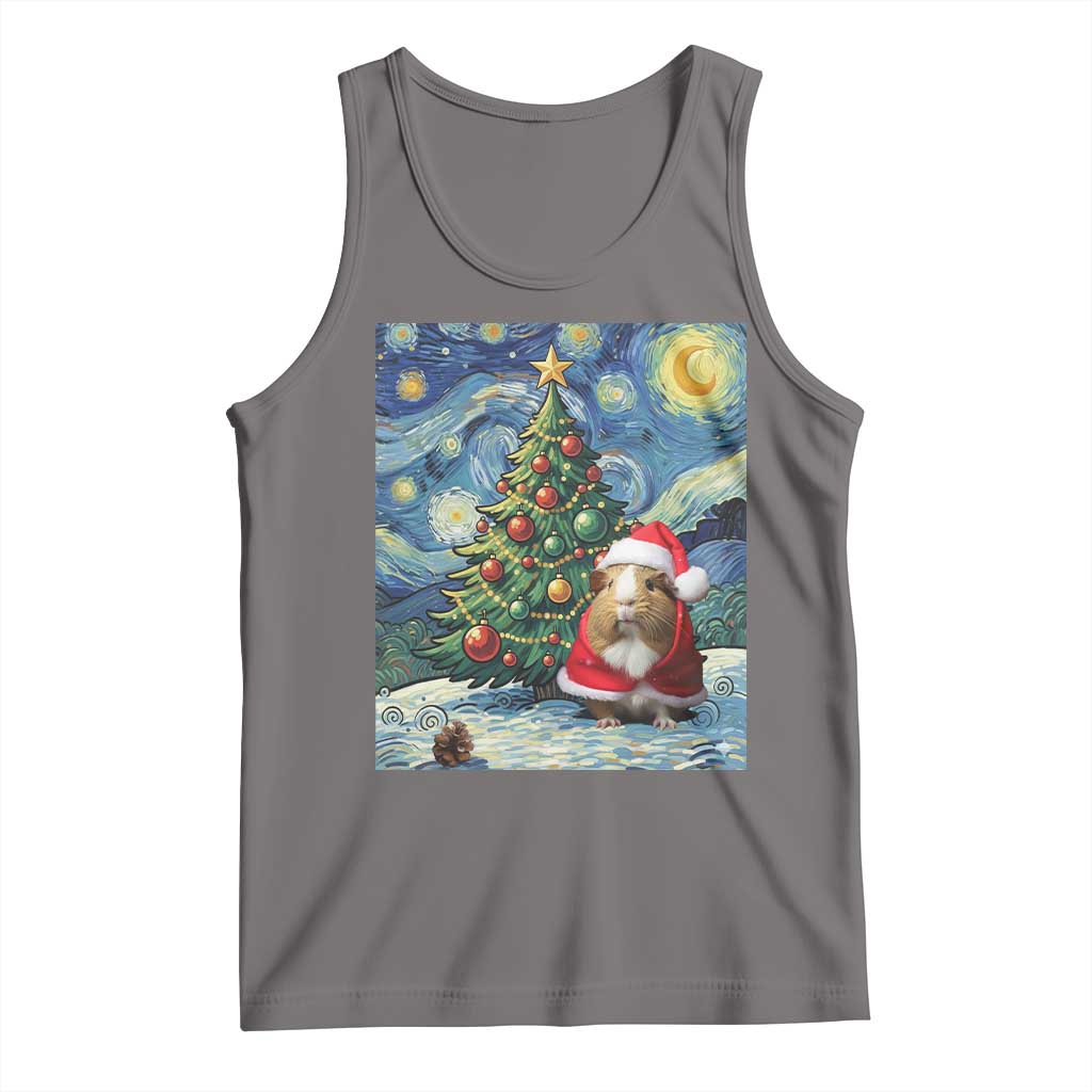 Santa Guinea Pig Starry Night Inspired Tank Top Funny Christmas Gift - Wonder Print Shop