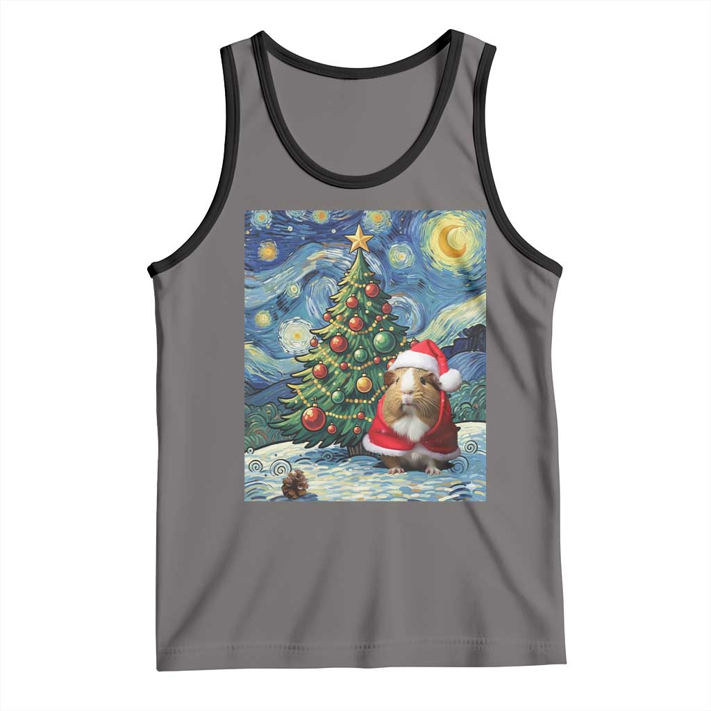 Santa Guinea Pig Starry Night Inspired Tank Top Funny Christmas Gift - Wonder Print Shop