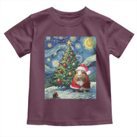 Santa Guinea Pig Starry Night Inspired Toddler T Shirt Funny Christmas Gift - Wonder Print Shop