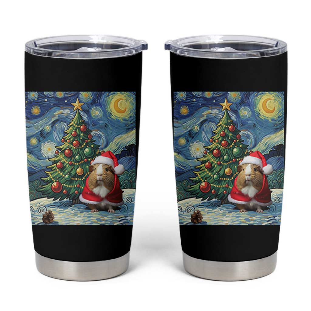 Santa Guinea Pig Starry Night Inspired Tumbler Cup Funny Christmas Gift - Wonder Print Shop