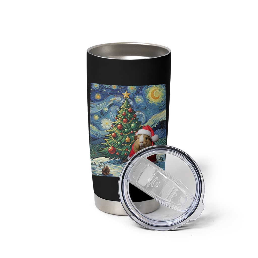 Santa Guinea Pig Starry Night Inspired Tumbler Cup Funny Christmas Gift - Wonder Print Shop