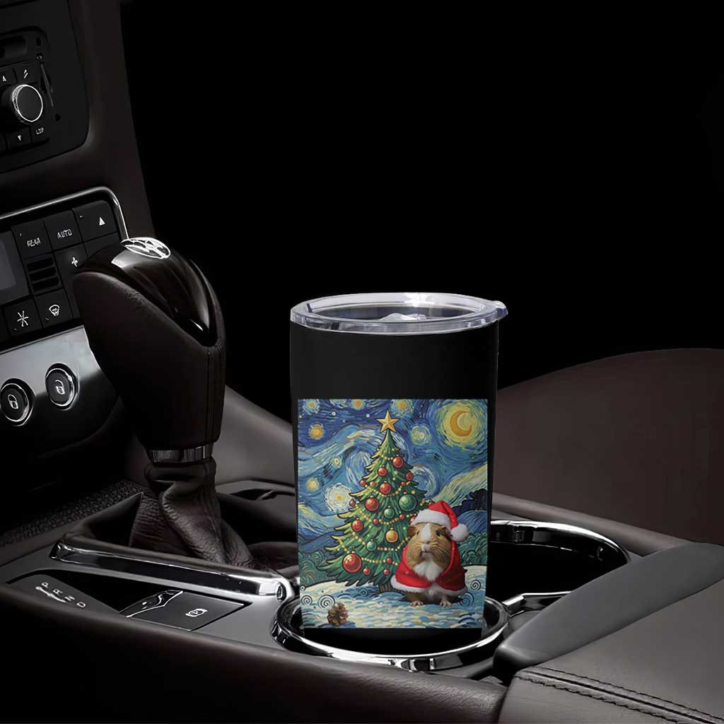Santa Guinea Pig Starry Night Inspired Tumbler Cup Funny Christmas Gift - Wonder Print Shop