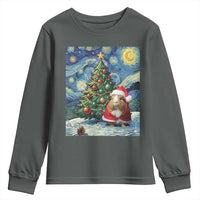 Santa Guinea Pig Starry Night Inspired Youth Sweatshirt Funny Christmas Gift - Wonder Print Shop