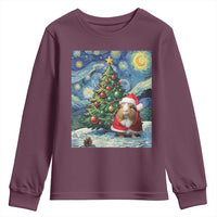 Santa Guinea Pig Starry Night Inspired Youth Sweatshirt Funny Christmas Gift - Wonder Print Shop