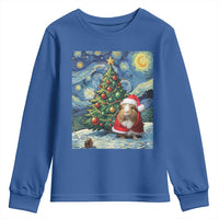 Santa Guinea Pig Starry Night Inspired Youth Sweatshirt Funny Christmas Gift - Wonder Print Shop