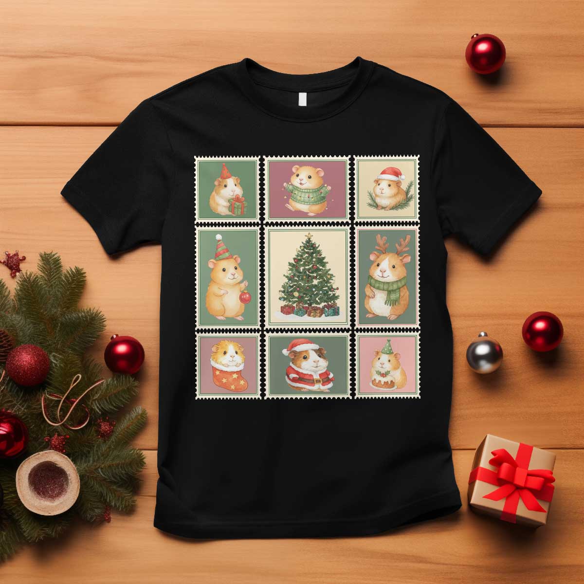 Tis The Season To Be Wheeky T Shirt Christmas Guinea Pig Gift - Wonder Print Shop