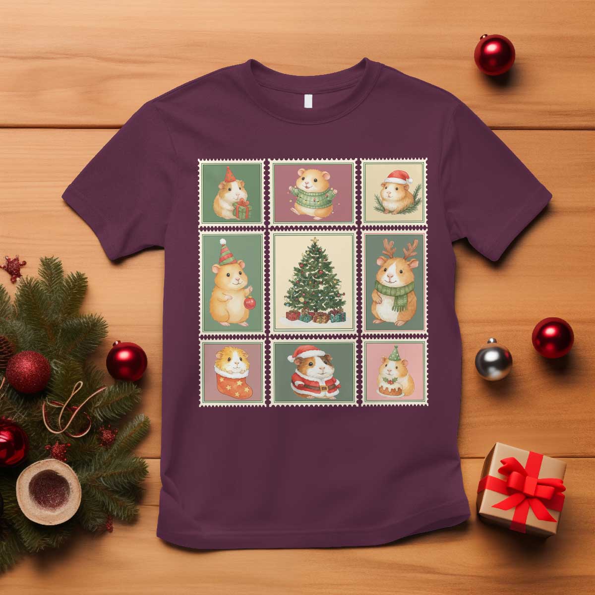 Tis The Season To Be Wheeky T Shirt Christmas Guinea Pig Gift - Wonder Print Shop