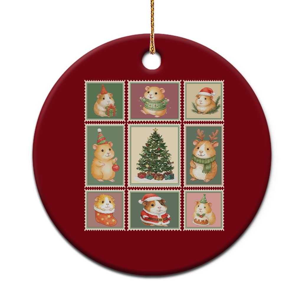 Tis The Season To Be Wheeky Ceramic Ornament Christmas Guinea Pig Gift - Wonder Print Shop