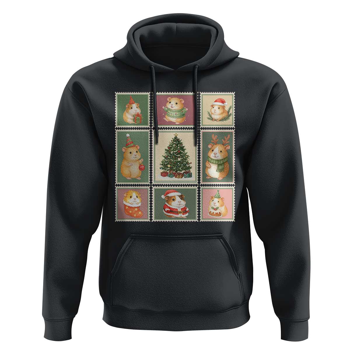 Tis The Season To Be Wheeky Hoodie Christmas Guinea Pig Gift - Wonder Print Shop