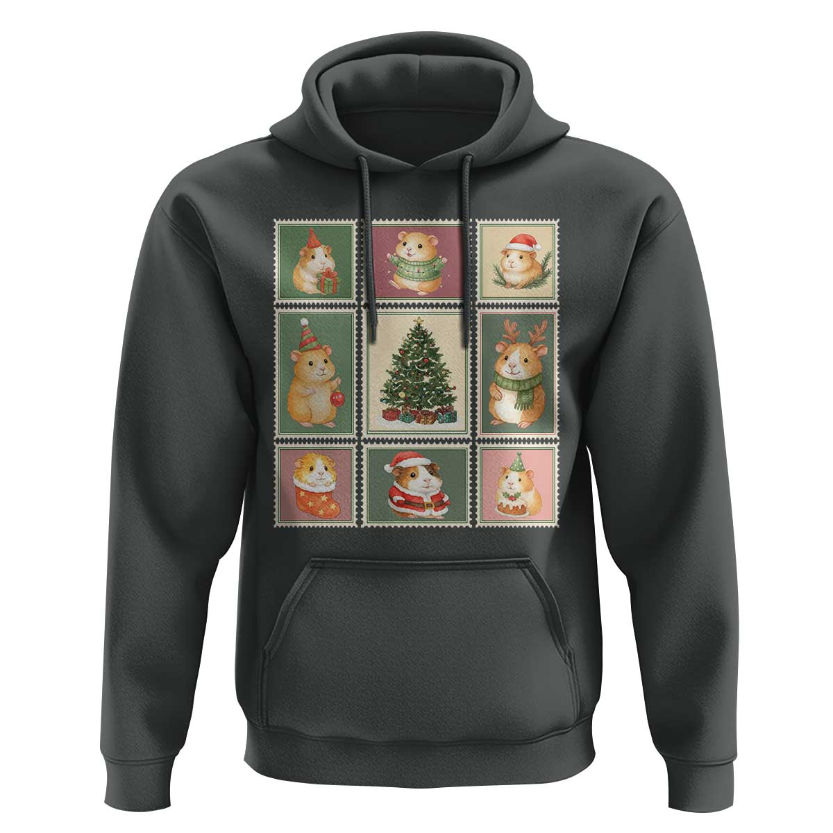 Tis The Season To Be Wheeky Hoodie Christmas Guinea Pig Gift - Wonder Print Shop