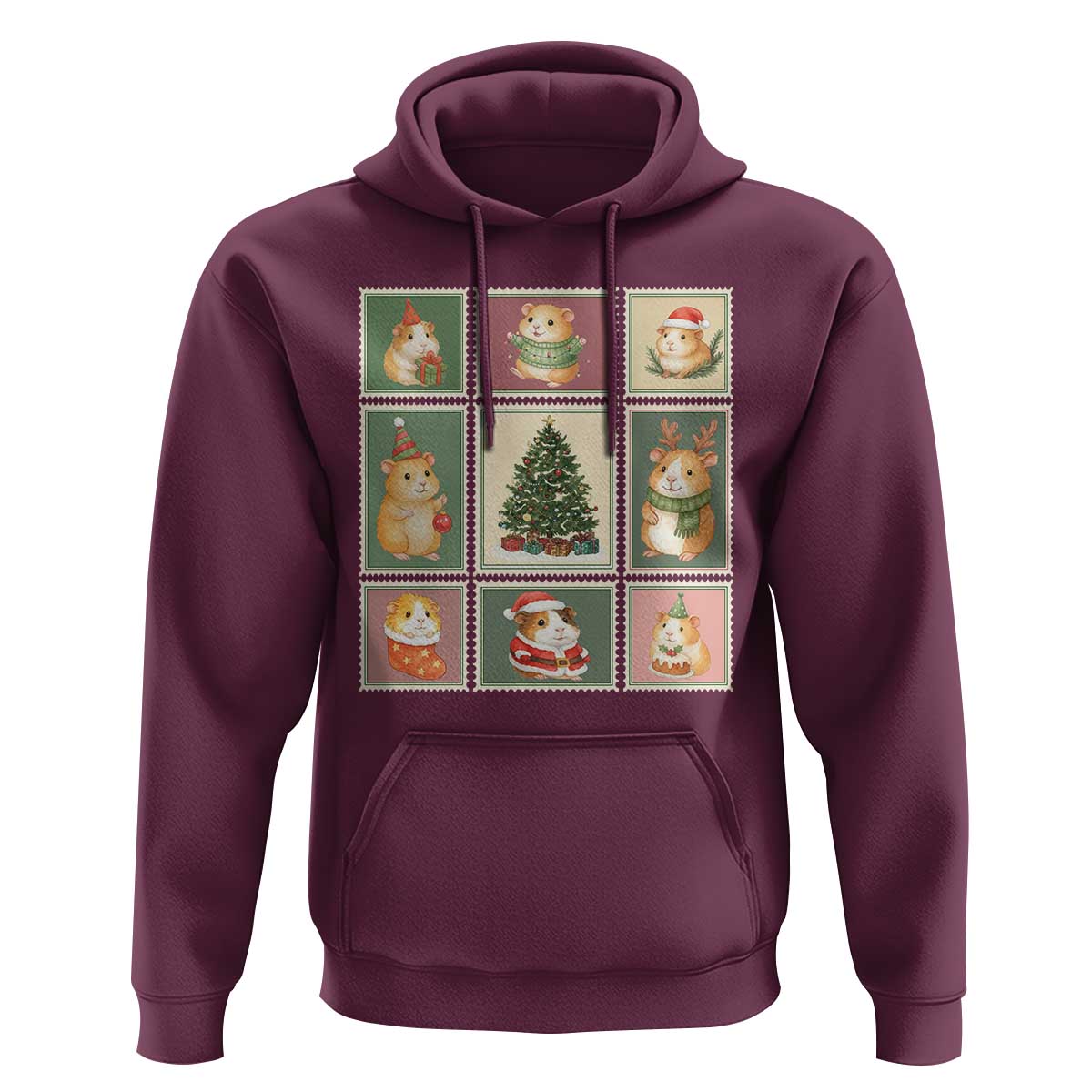 Tis The Season To Be Wheeky Hoodie Christmas Guinea Pig Gift - Wonder Print Shop