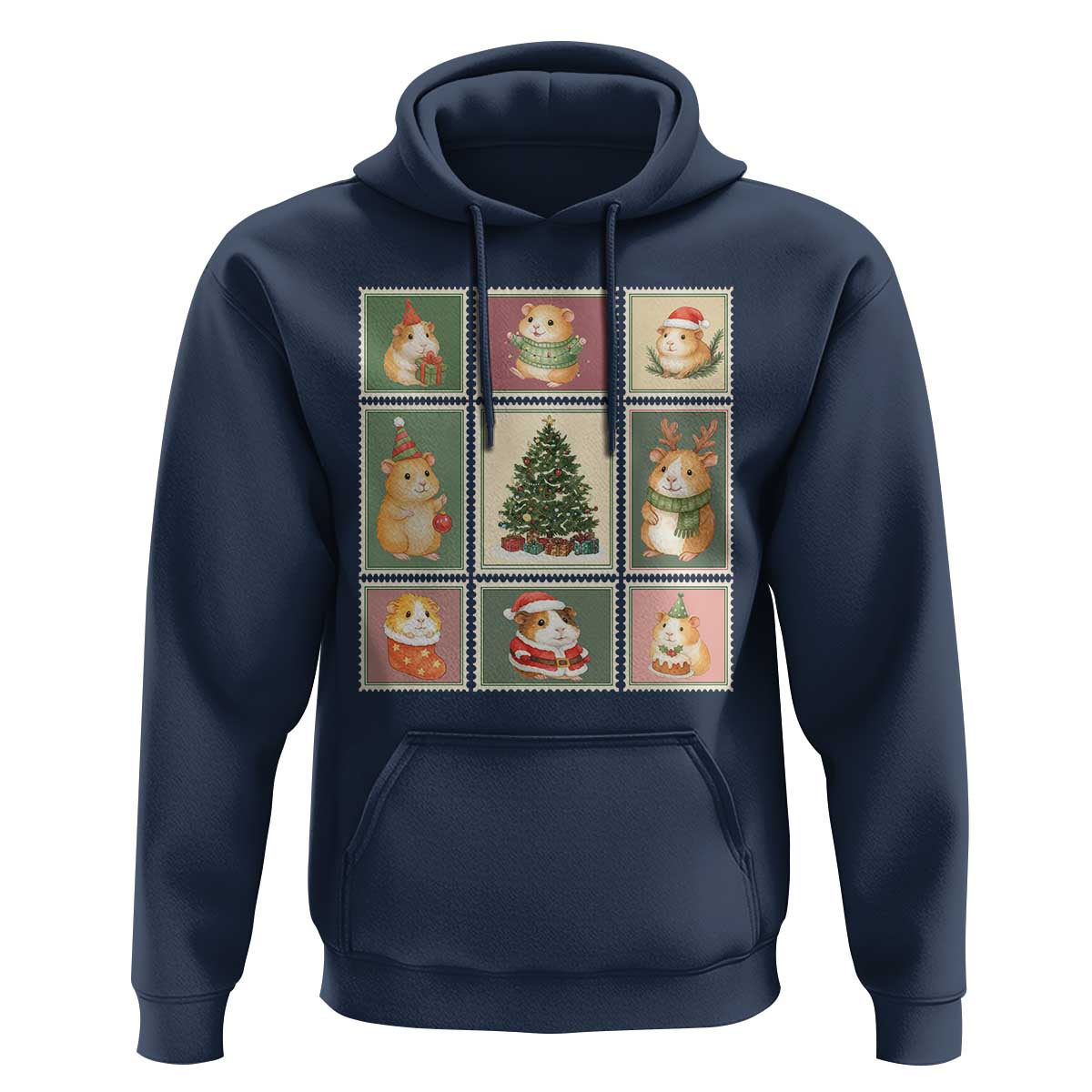 Tis The Season To Be Wheeky Hoodie Christmas Guinea Pig Gift - Wonder Print Shop